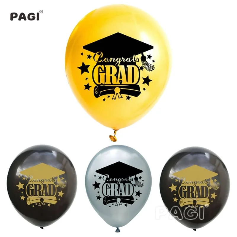 

2022 Gold Black Graduation Party Decorations Congrats Grad Confetti Foil Balloon Decor Latex Balloons Set Graduation Photo Props