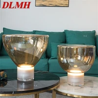 dlmh modern table lamp nordic simple glass desk light led living room study home decor bedside