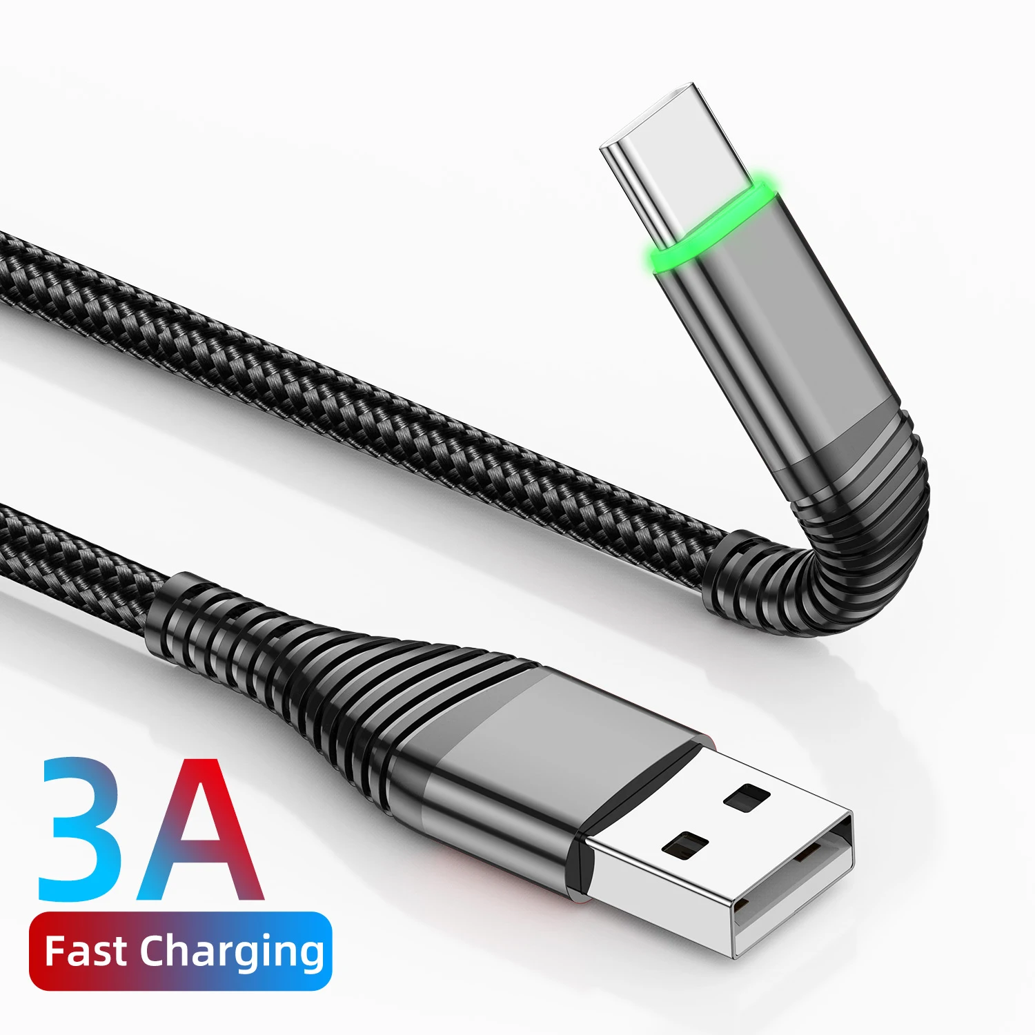 3a Usb-кабель Для Зарядки Типа C Быстрая Синхронизация Данных Шнур Мобильного