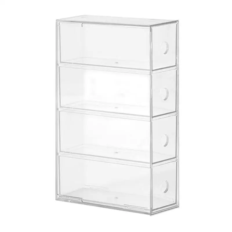 

Clear Glasses Case Transparent Four Layer Desktop Glasses And Sunglasses Display Box Dustproof Stationery Drawer Storage Box