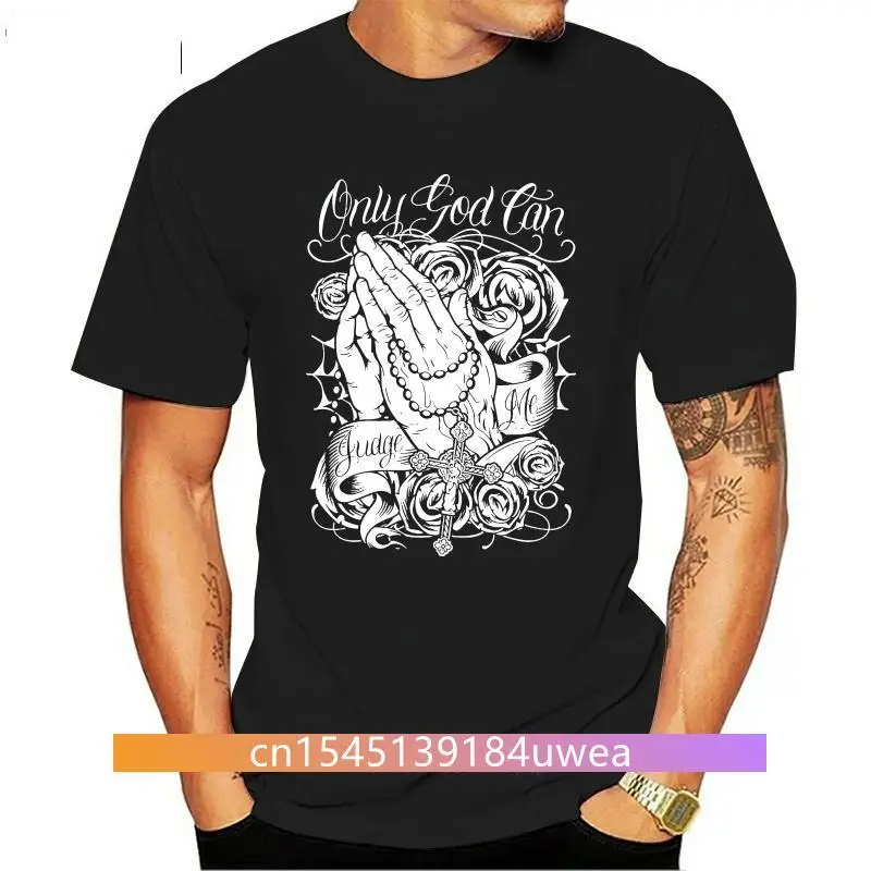 New Mens Only God Can Judge T Shirt Urban Tee Cholo Mexican Chicano Virgin Mary Art