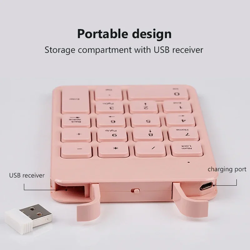Небольшая беспроводная цифровая клавиатура 2 4 ГГц Numpad 18 клавиш для