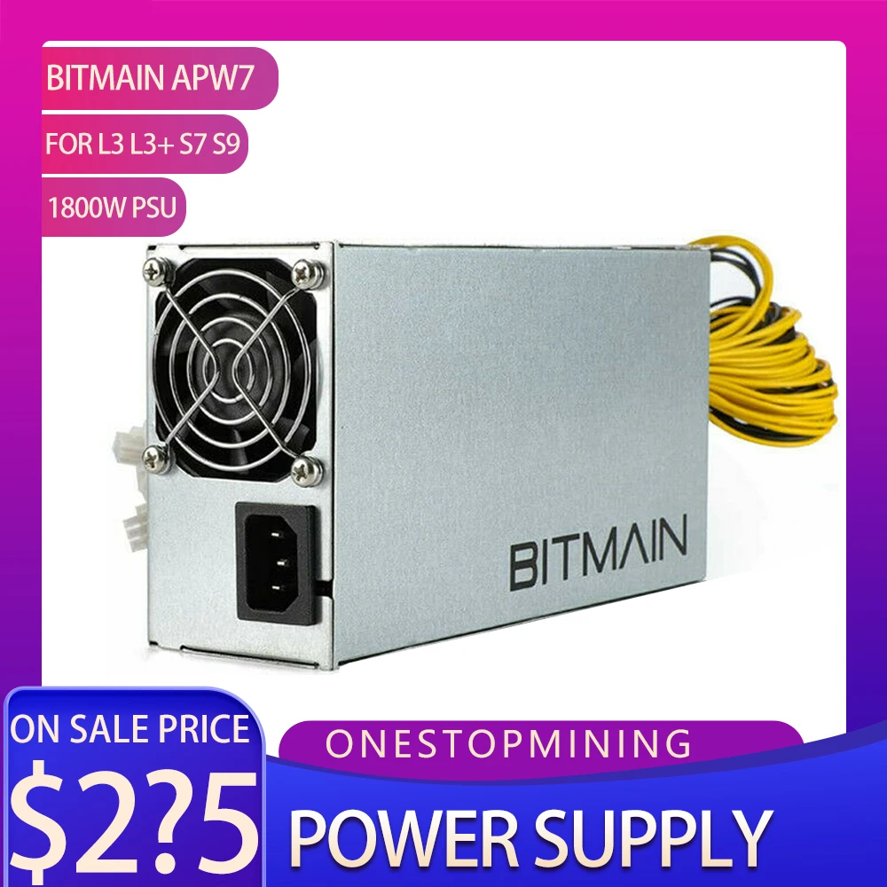 

Блок питания Bitmain APW7 1800 Вт, блок питания для майнинга Antminer L3 + S7 S9, 220 В, блок питания для майнинга