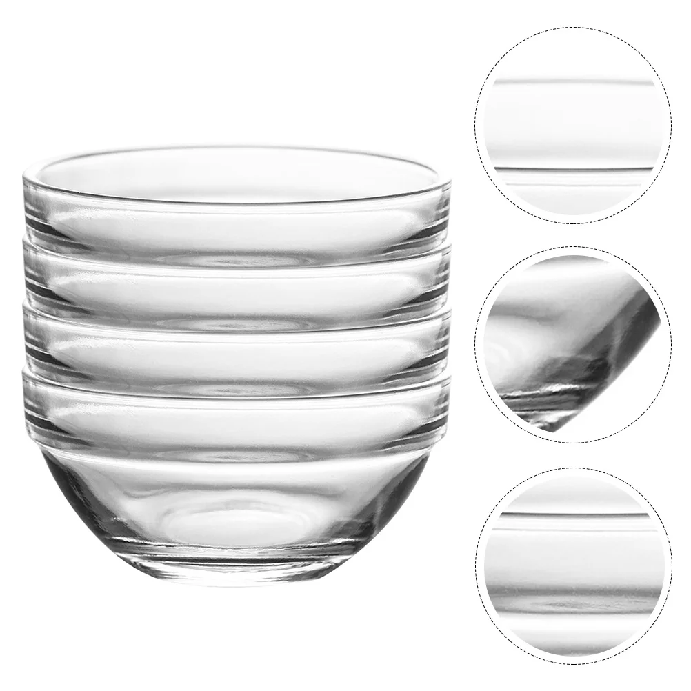 

4pcs Glass Pudding Bowls Jelly Bowls Containers Dessert Bowls for Home