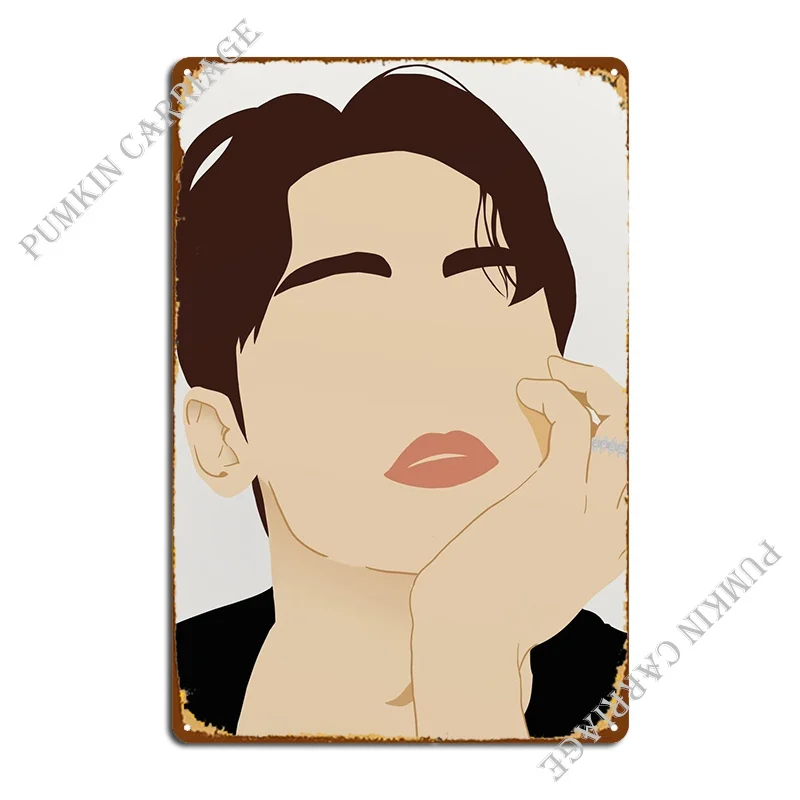 

Портрет Cha Eun Woo металлический плакат ржавый домашний Настенный декор клубный жестяной плакат