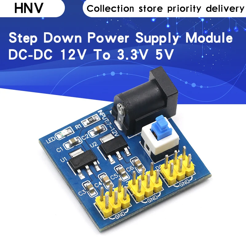 

10 шт DC-DC от 12 В до 3,3 В 5 в понижающий модуль питания для Arduino