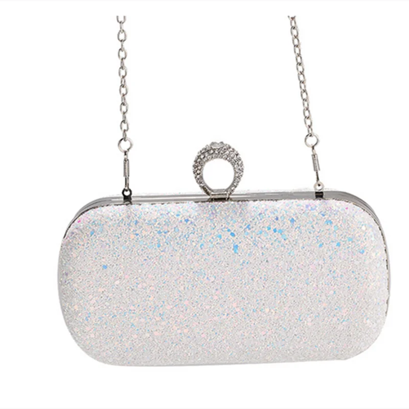 Women Sequined Cloth Bling Cluth Cross Body Gold Chain Shoulder Bags European And American Retro Fashion Styles Cute Mini Cases