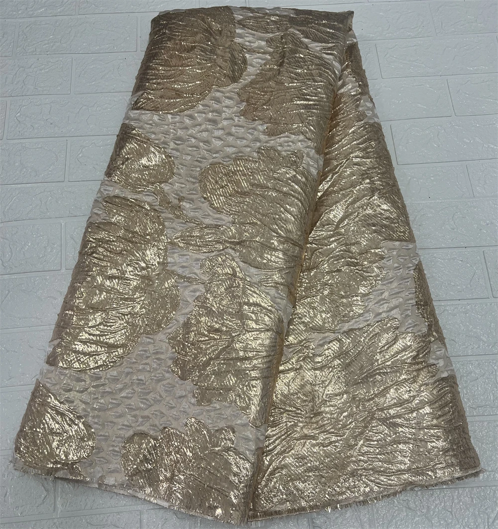 

2023High Quality African Nigerian Tulle Lace Fabric For Sewing Swiss Organza Embroidery Jacquard Party Dress Damask 5Yard