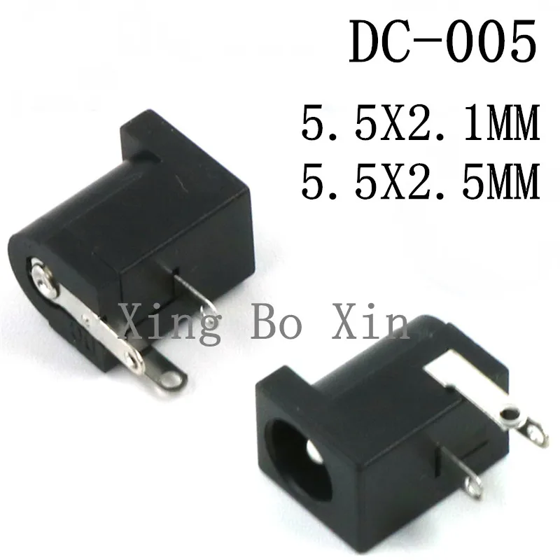 

DC-005 DC Power Jack Socket Connector DC005 5.5*2.1mm 5.5*2.5mm 2.1 / 2.5 socket Round the needle Black 5.5X2.1MM 5.5X2.5MM