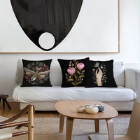 2022black cushion cover linen pillow cover for sofa living room nordic 18x18 decorative pillows home decor pillow case