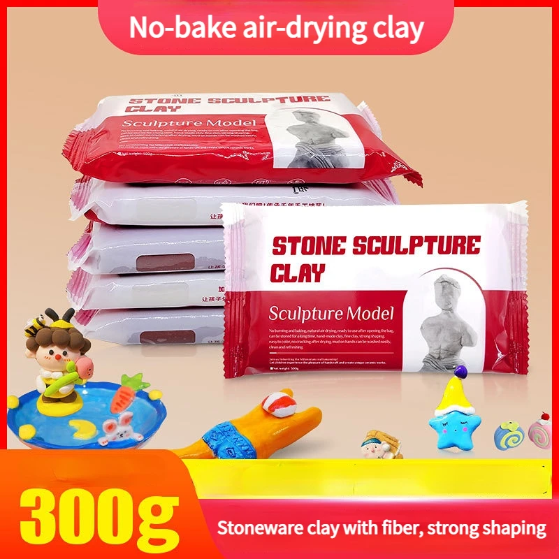 

300g Soft Clay Children's Handmade DIY Art Creation Pottery Air Dry Clay Stone Plastic