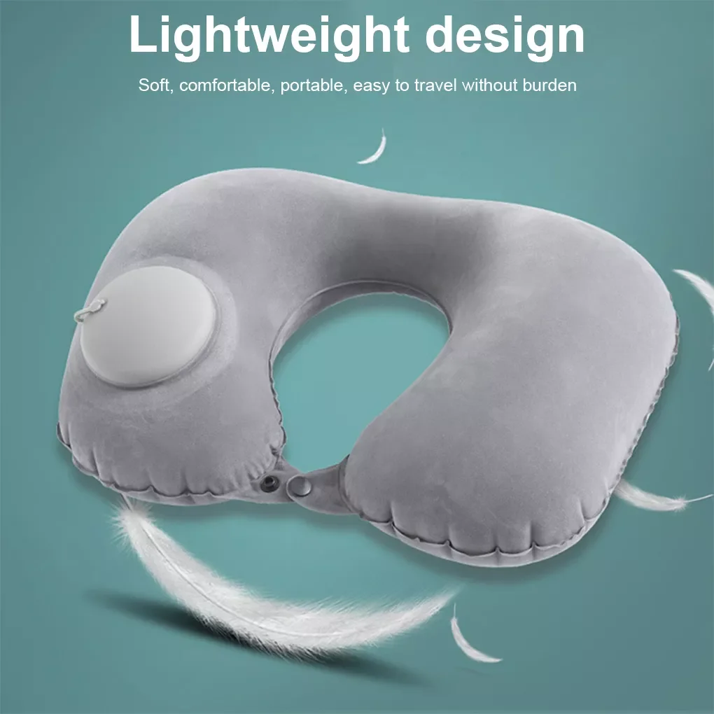 

NEW2023 Car Trip Air Flight Inflatable U Shaped Pillow Office Nap Lunch Resting Neck 360 Degrees Support Soft Comfortable Cushio