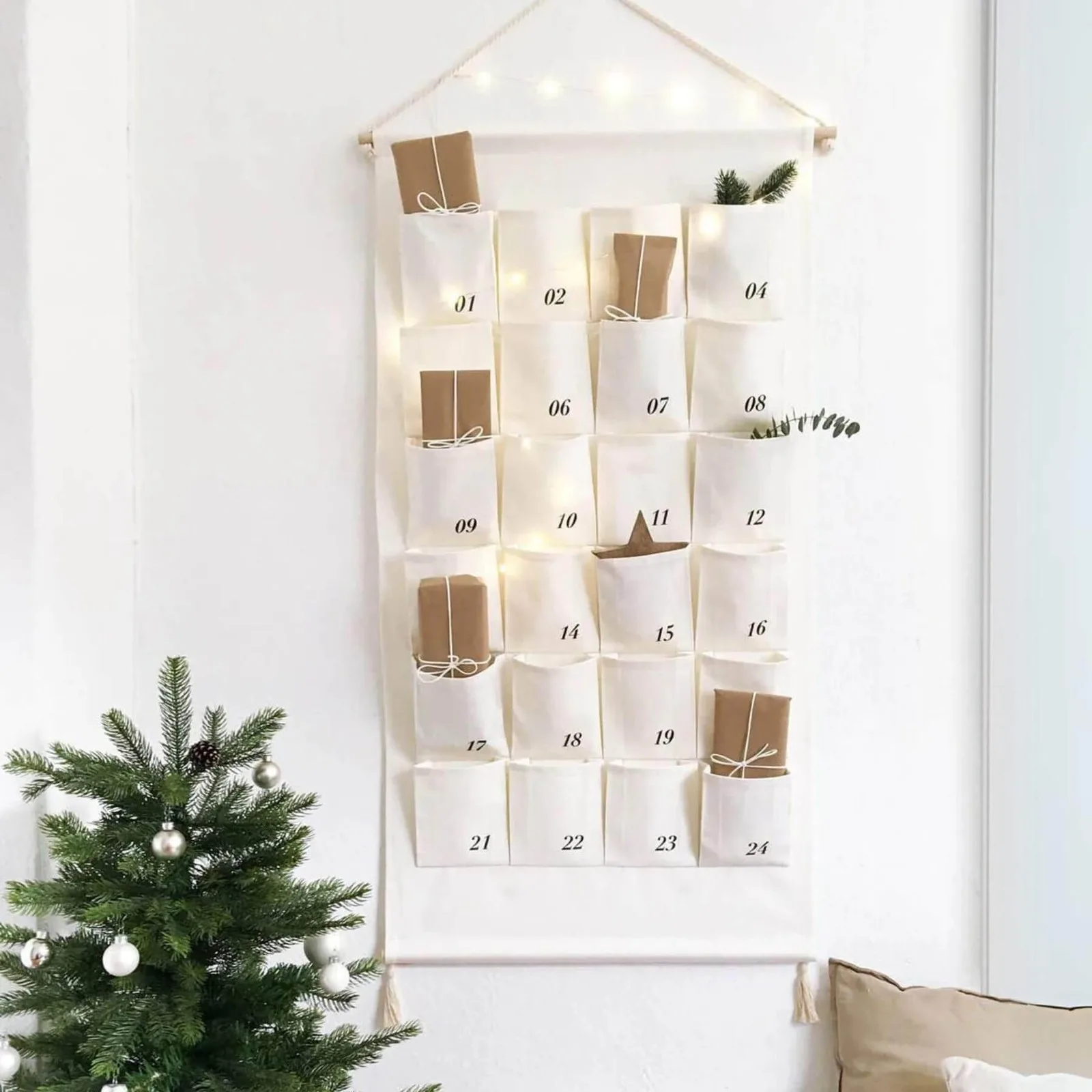 

Многоразовый тканевый рождественский адвент-календарь