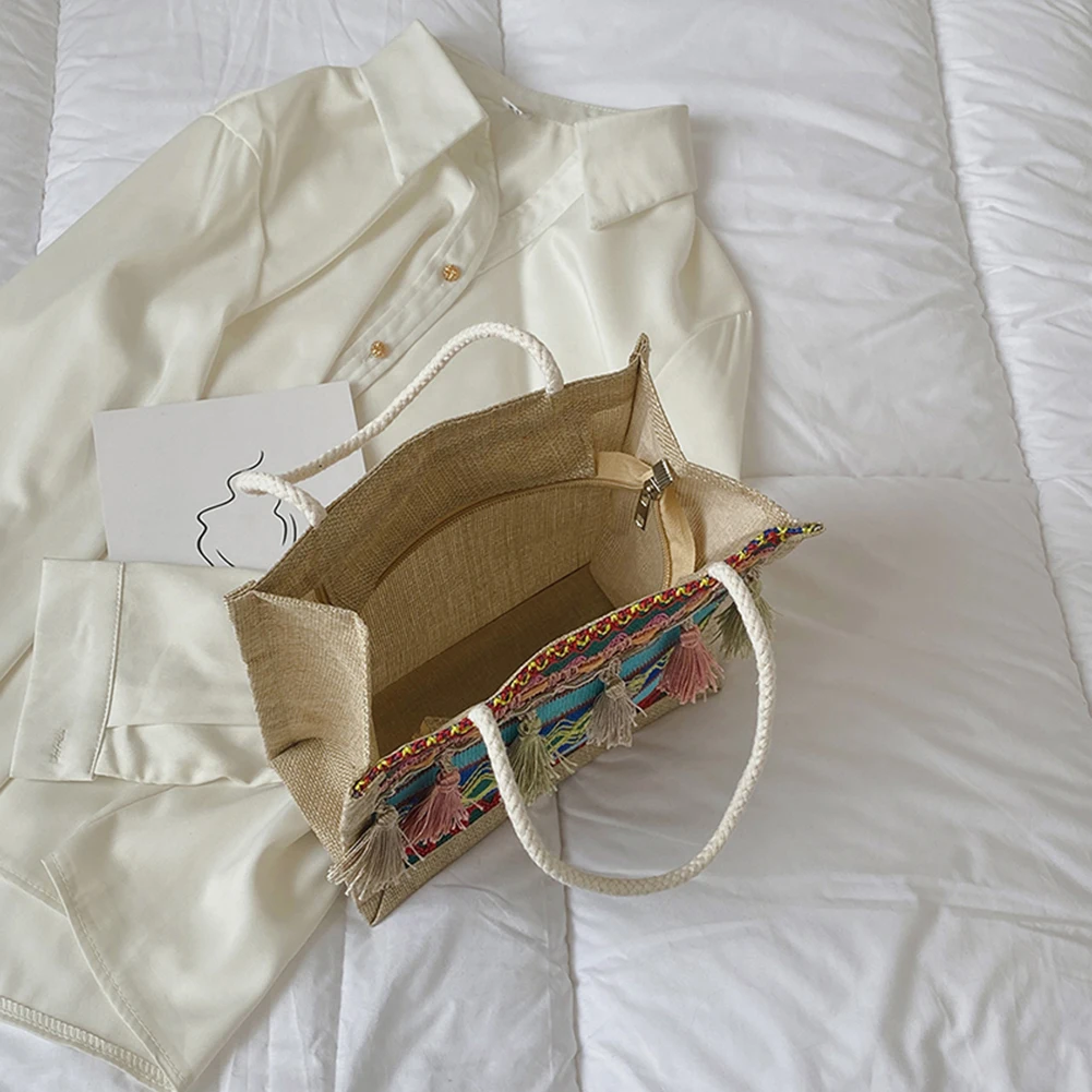 Женская винтажная Этническая сумка через плечо женская льняная Сумка-тоут с