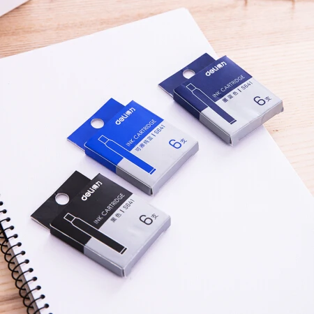 

Deli S641 Disposable Fountain Pen Ink Cartridge Refills Bottle box Blue/Black/Blue Black School Office Stationery Supplies