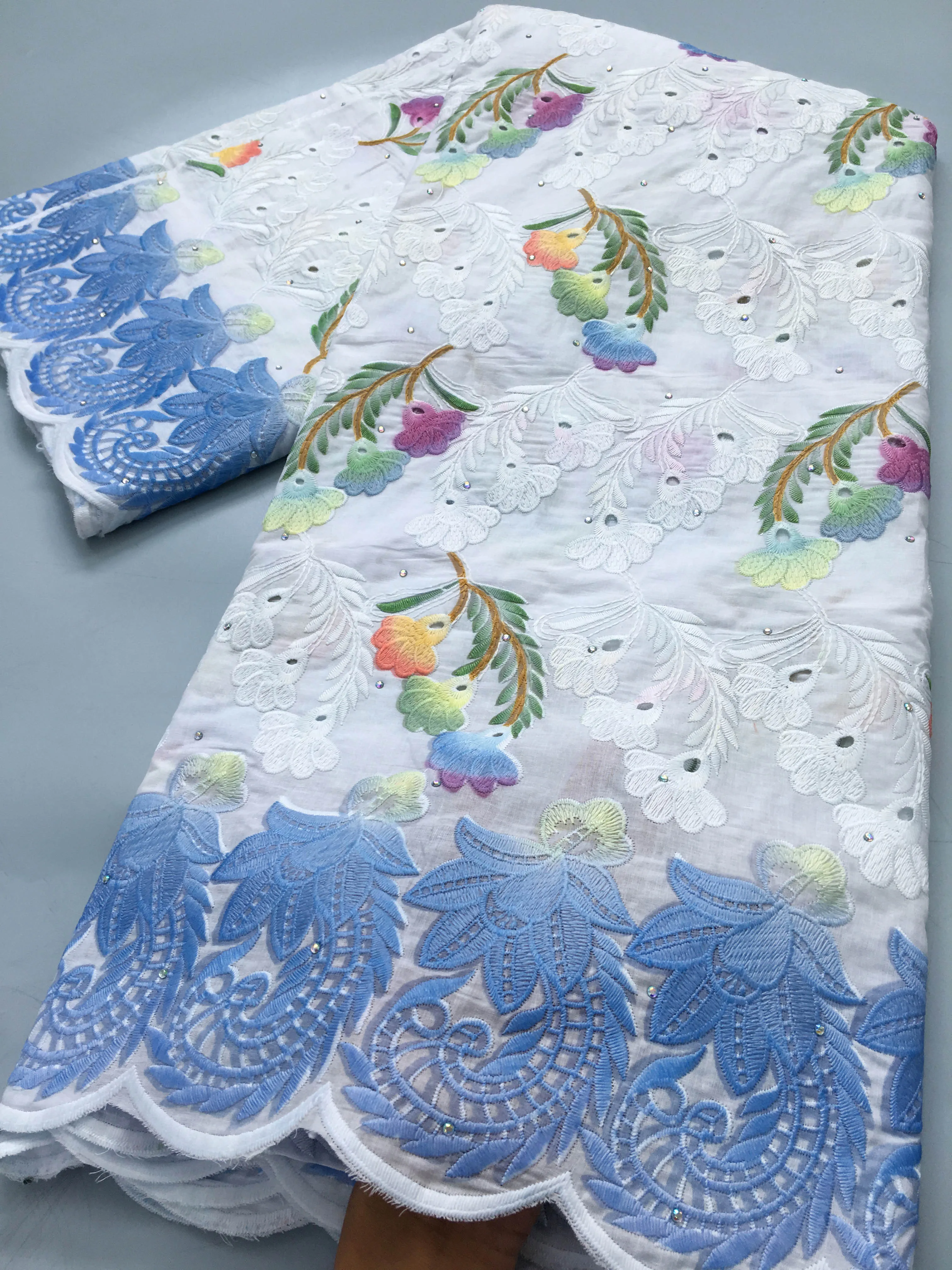 Африканская Хлопковая кружевная ткань новейшее нигерийское швейцарское кружево