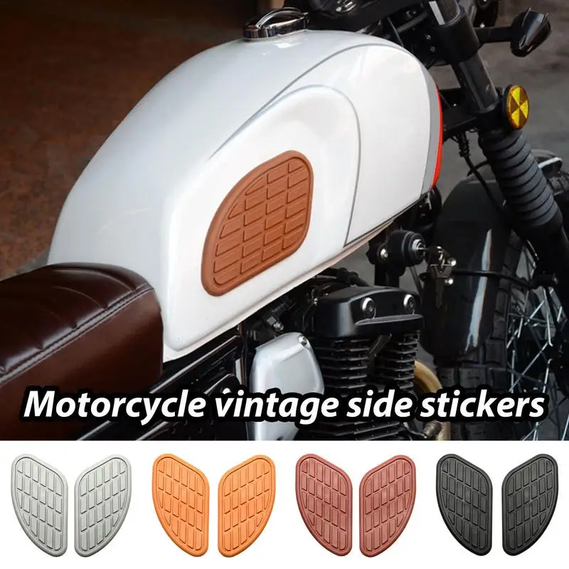 

Motorcycle Tank Side Grip Motorcycle Side Gas Knee Protection pad Vintage Anti-Slip Motorcycle Tank Decals Motorbike Accessories