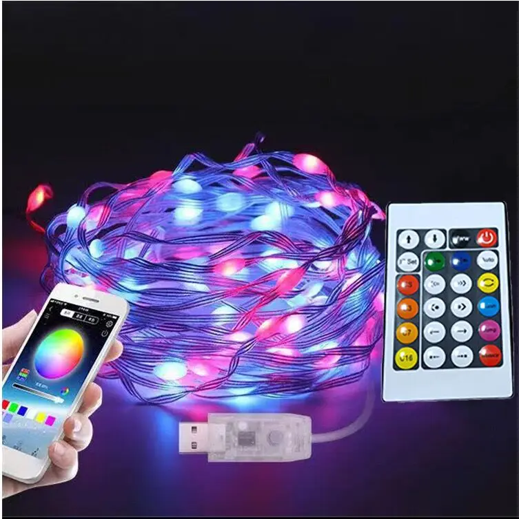 Умная сказочная RGB-гирлянда Внешняя USB-гирлянда из ПВХ с управлением через