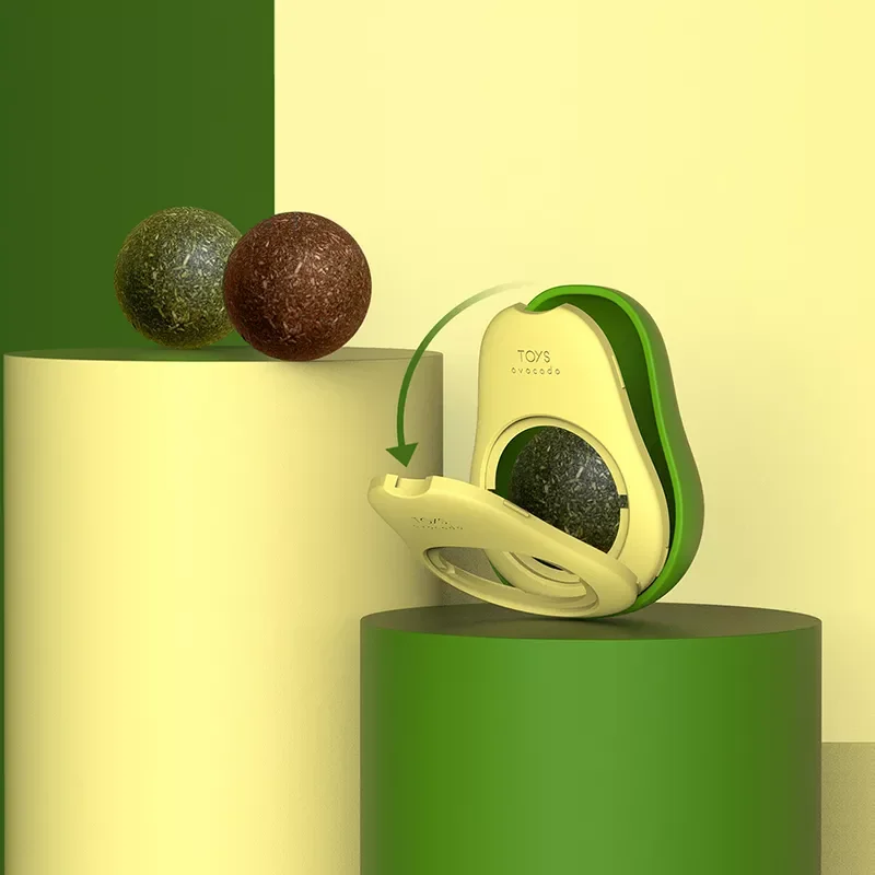 

Avocado Catnip Wall Ball Cat Toys Catnip Edible Licking Balls Snack Healthy Rotatable Treats Toys Kitten Playing Toy Cat Supply