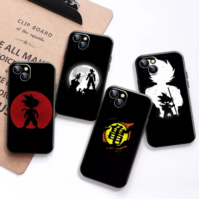 

Anime Dragon Ball Phone Case For iPhone 13 11 Pro 12 Mini MAX X XR XS 8 7 Plus 6 6s SE 2020 Black Liquid Silicon Silicone Cover