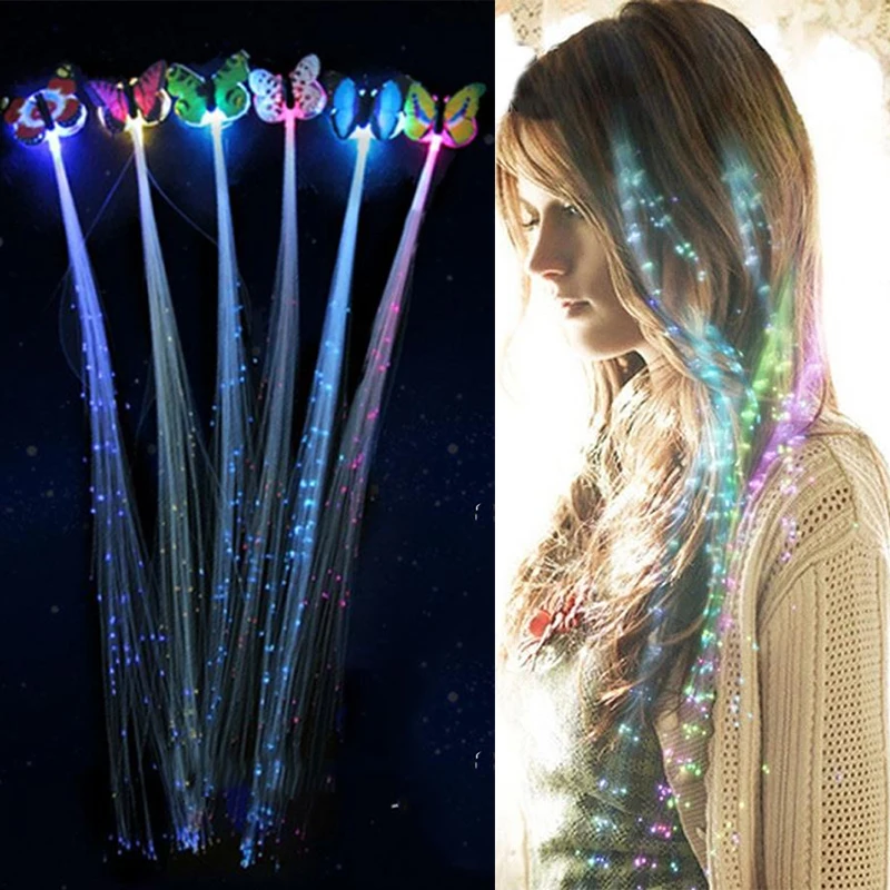 

1 Pc LED Flashing Hair Braid Glowing Luminescent Hairpin Novetly Girls Hair Ornament Party Gift New Year Party Hair Clips