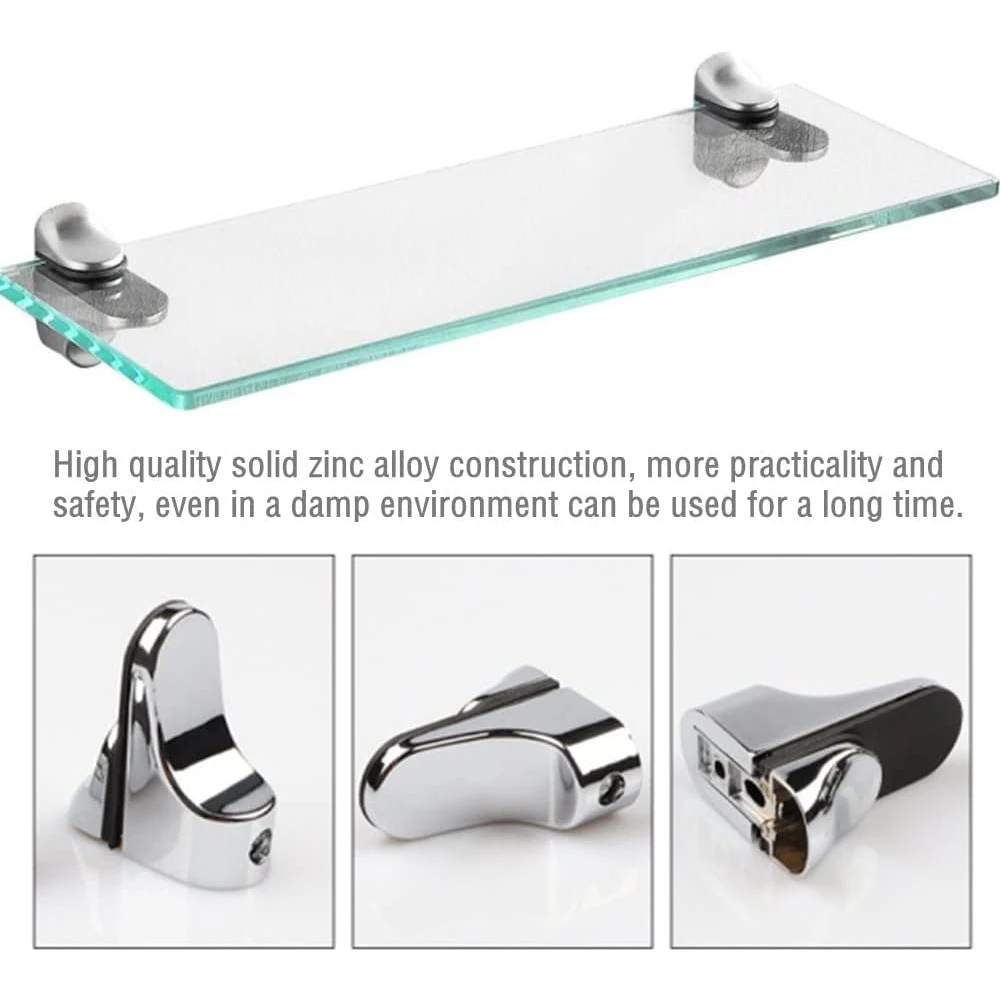 

Mouth Clip Glass Clamp Bookcases Collectibles Displays Furniture Speakers Bathroom Shelves High Quality Zinc Alloy