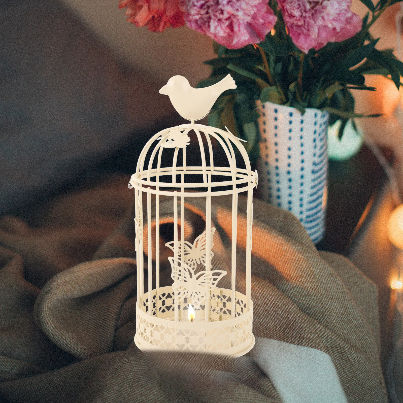 Большой европейский стиль клетка-бабочка домашний декор винтажный фонарь