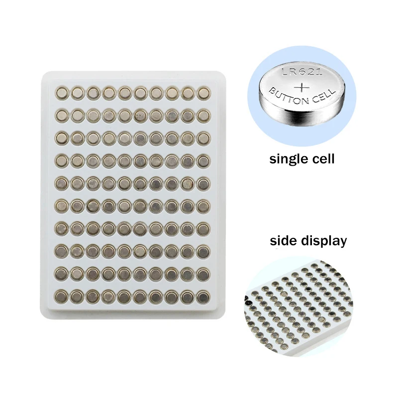 

AG1 100pcs Cheap 1.55V Alkaline Button Battery Battery Coin Cell Batteries 13mAh 364 SR621SW LR621 621 LR60 CX60 For Watch Toy