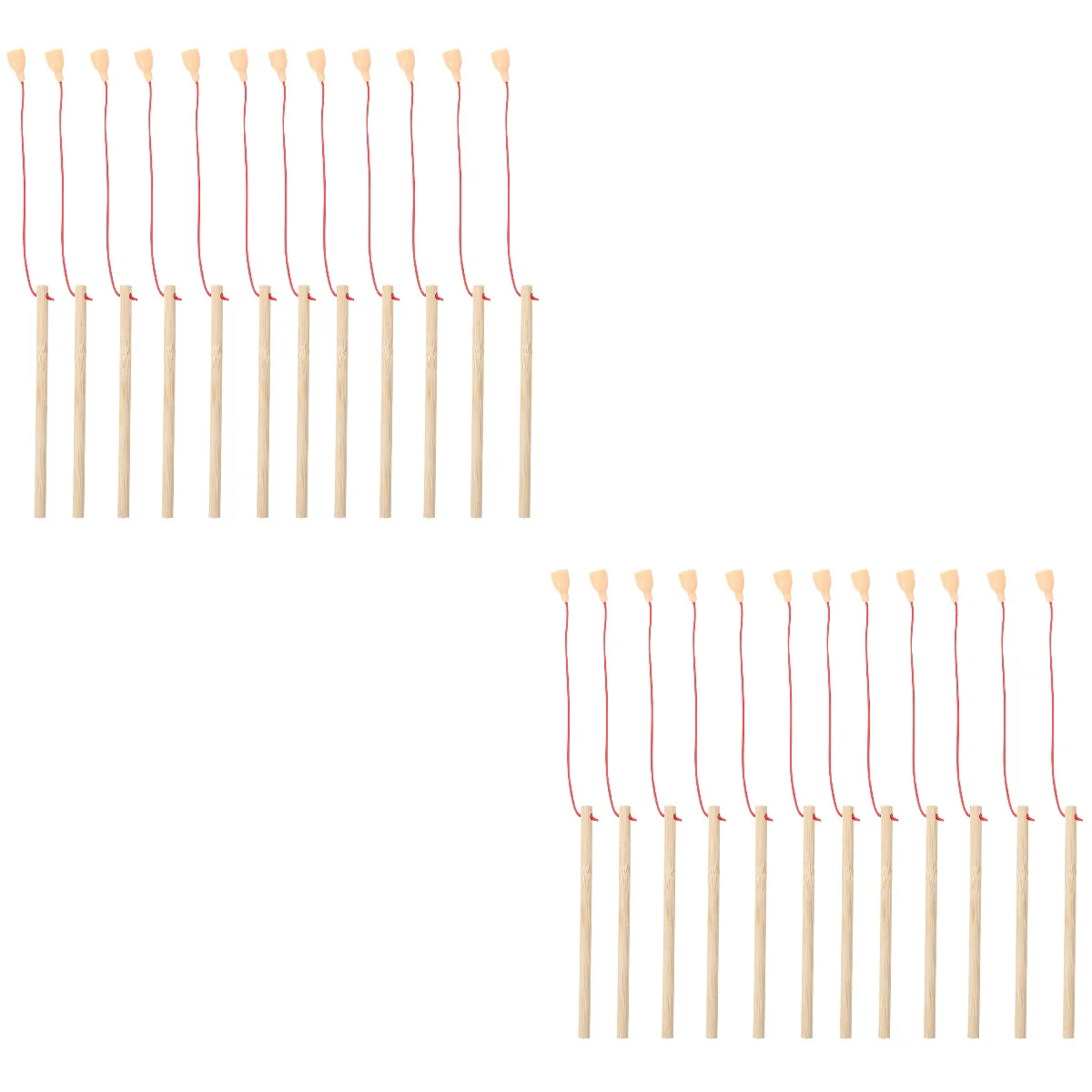 

24 Pcs Wooden Magnetism Fishing Poles Wood Fishing Rod for Kindergarten Kids