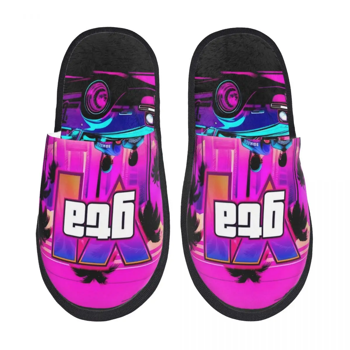 GTA 6 Jason And Lucia зимние хлопковые домашние тапочки для помещений новые мягкие слайды