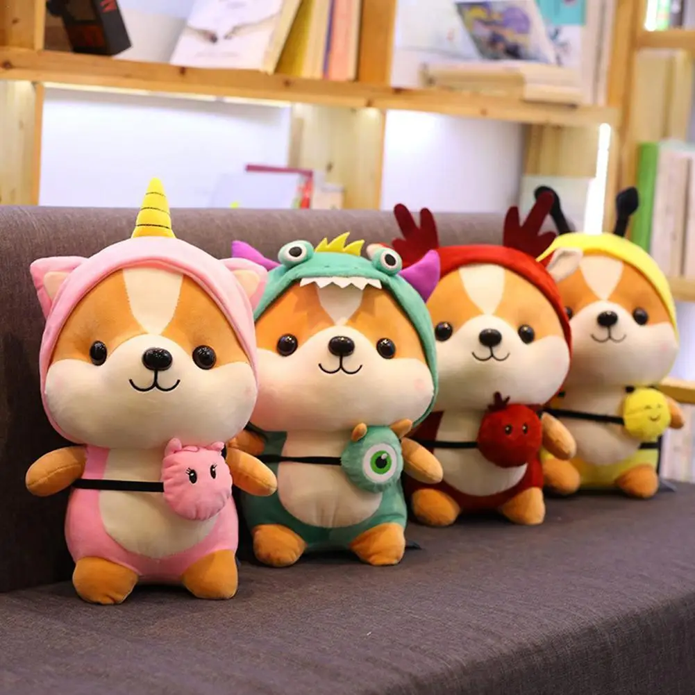 

25cm Squirrel Doll Cute Mutable Dinosaur Plush Toy Children's Doll Send Female Birthday Gift Doll For Boy Girll