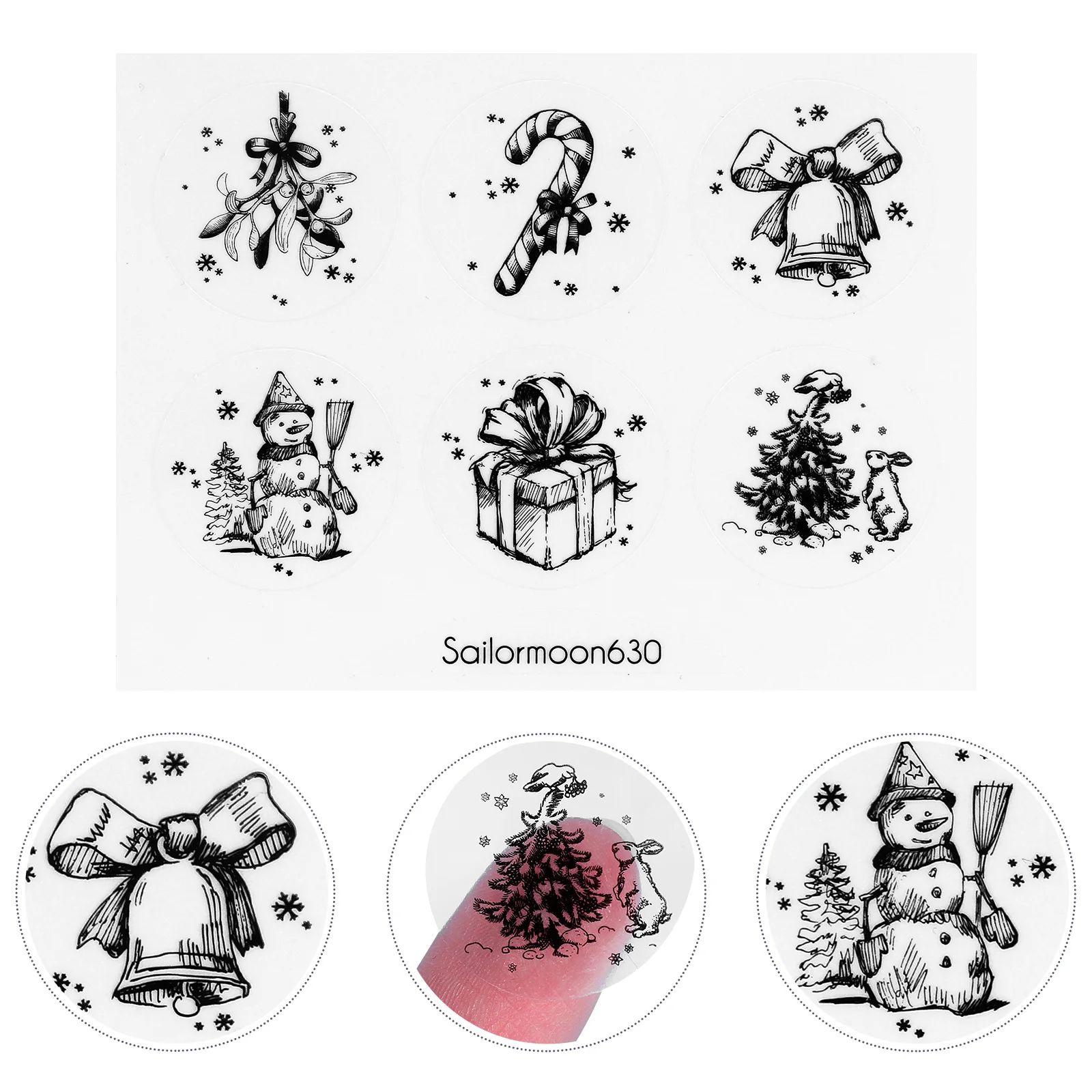 

10 Sheets Christmas Seal Stickers Adhesive Gift Stickers (A)