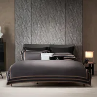 Dark Grey Duvet Cover Set Premium 1200TC Egyptian Cotton Luxury Soft Bedding set Zipper Comforter Cover Bed Sheet Pillowcases