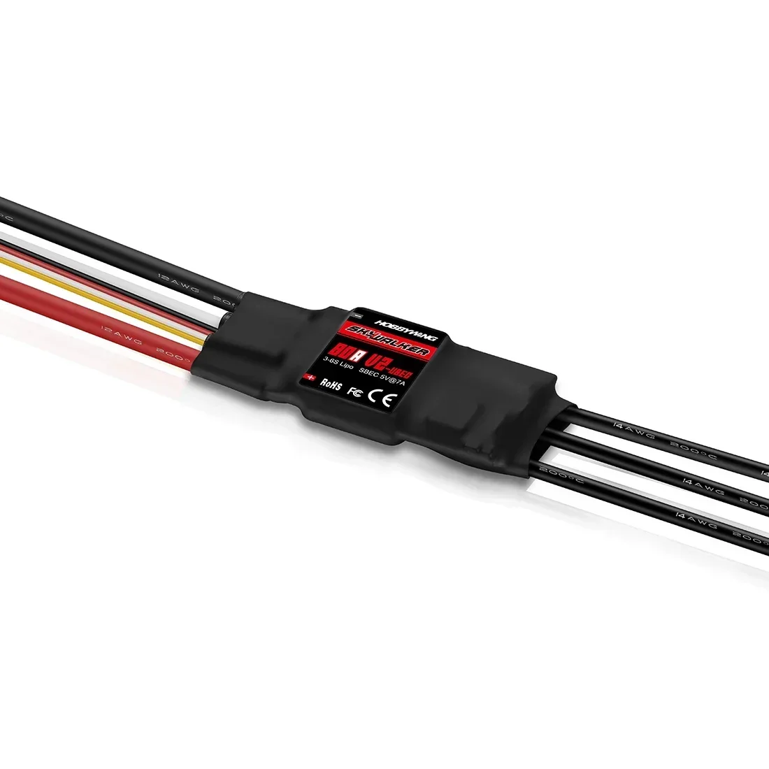 Фото Контроллер скорости HOBBYWING Skywalker V2 Series 40A 50A 80A 100A бесщеточный ESC T/XT60 для радиоуправляемого FPV дрона квадрокоптера самолета №4