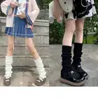Японские вязаные пушистые теплые леггинсы женские носки вязаная Обложка для ног женские осенне-зимние гетры