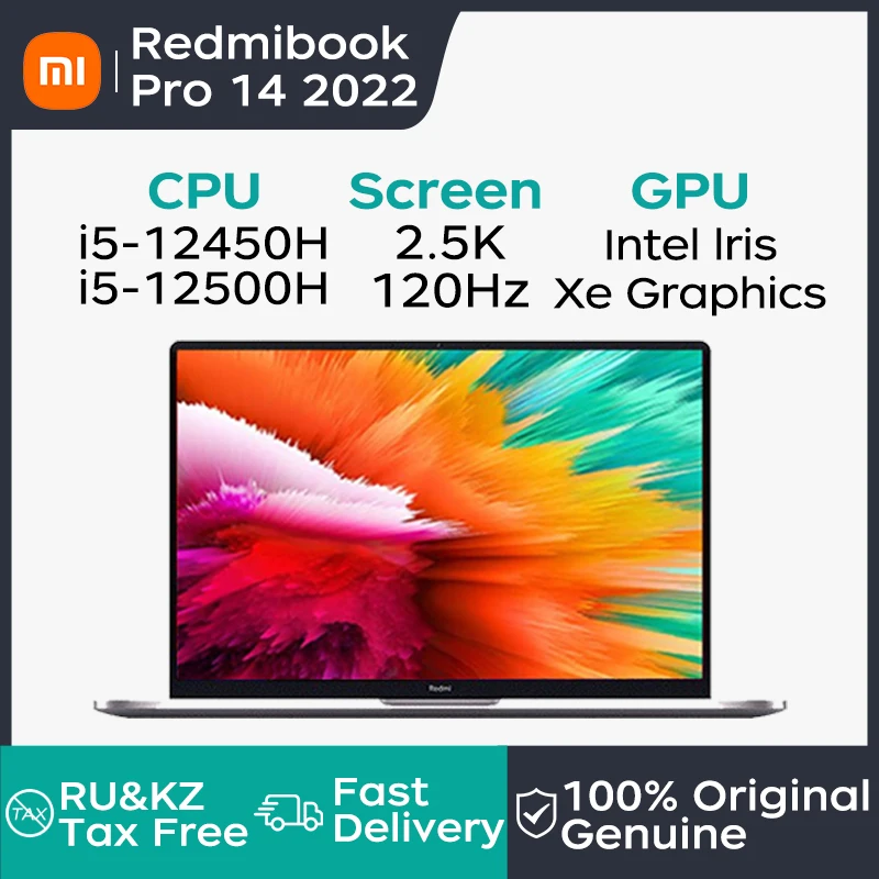 

Xiaomi RedmiBook Pro 14 2022 Laptop 14 Inch 2.5K 120Hz Screen Netbook i5-12450H/i5-12500H Notebook With Iris Xe Graphics