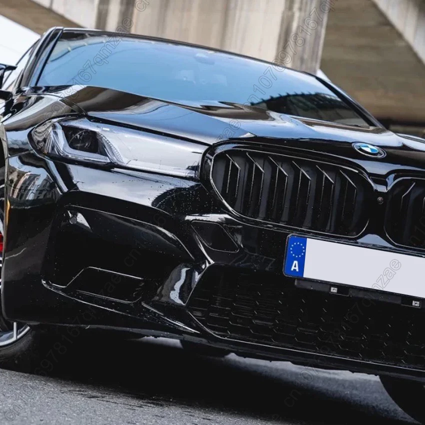 Фото Решетка радиатора для BMW 5 серии G30 G31 G38 LCI 520i 530i 540i M550i M550d 2020-2023, сетчатая, в стиле Racing Dual Line №1