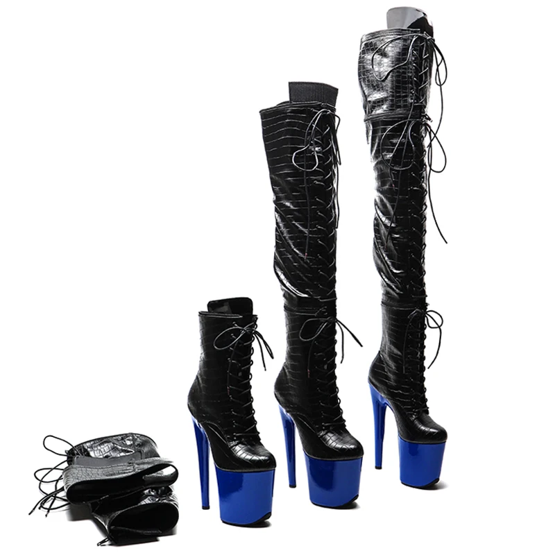 Leecabe/20 см/8 дюймов ботинки из искусственной кожи с разрезом на молнии аллигатора