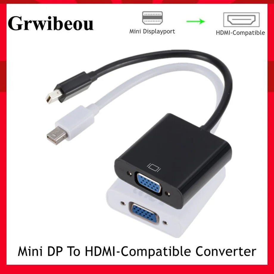 

Grwibeou HD 1080P Mini DisplayPort Display Port DP to HDMI-Compatible Converter Adapter Cable For HDTV Apple Mac Macbook Pro Air
