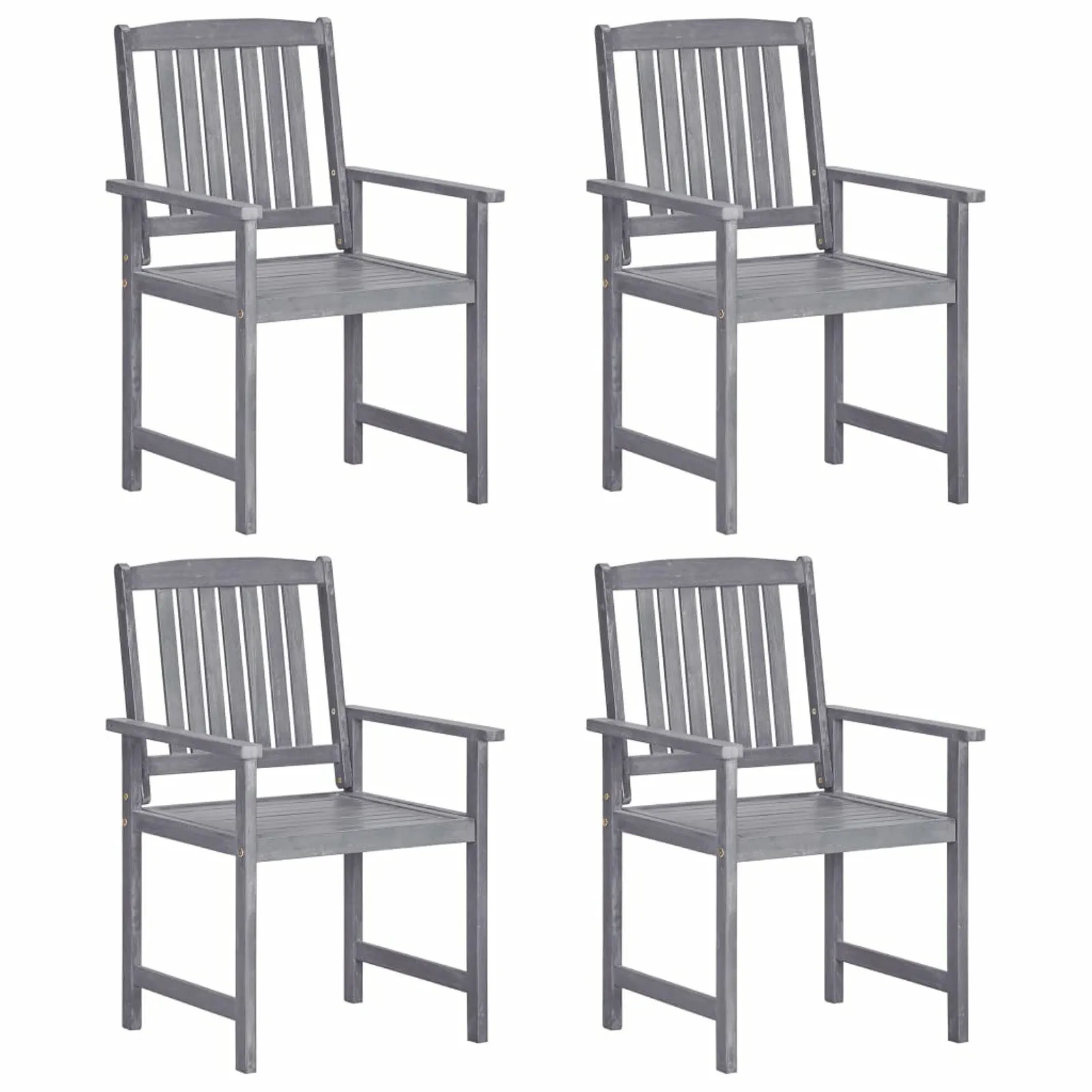 

Director's Chairs 4 pcs Solid Acacia Wood Gray