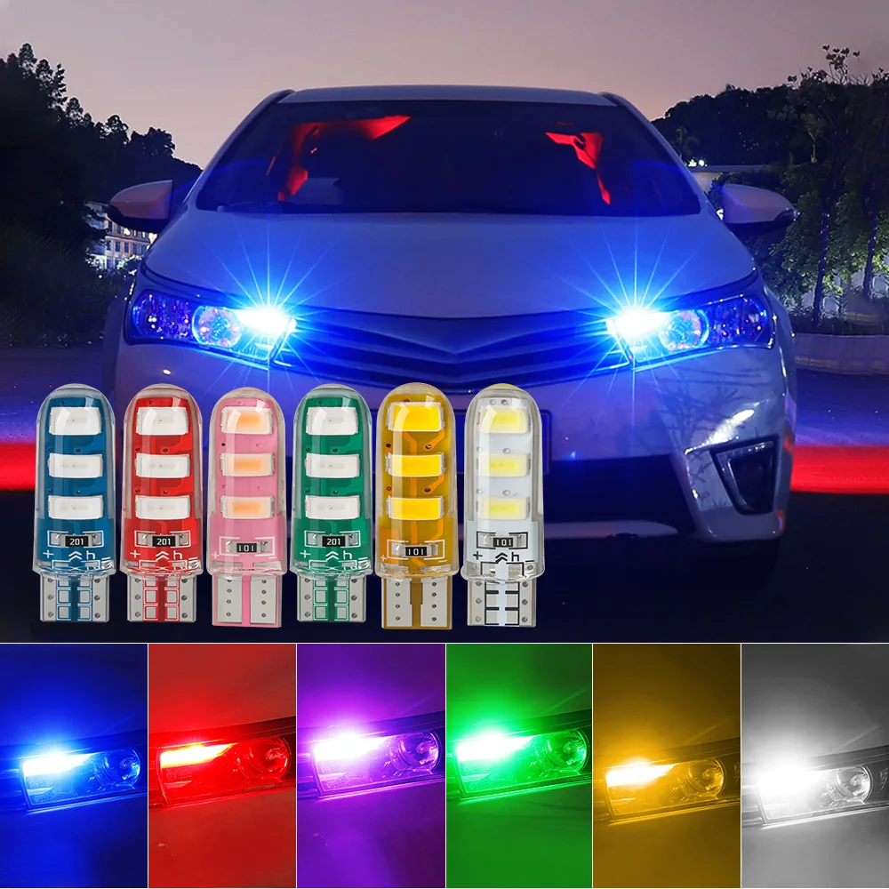 

10 шт., Автомобильные светодиодные лампы T10 W5W 6 SMD 5630 12 в 6000 К