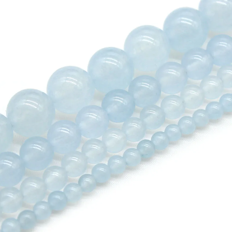

Natural Stone Beads Grey Blue Chalcedony Stone Round Loose Beads 4 6 8 10 12mm Diy Making Handmade Beads Jewelry Bracelet
