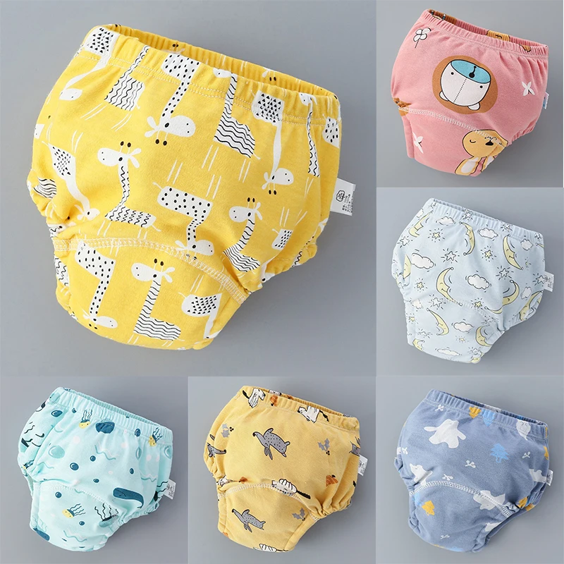 Soft Baby Cloth Diapers Reusable Kids Training Pants Waterproof Underwear Boys Girls Washable Cotton Nappy Changing Panties