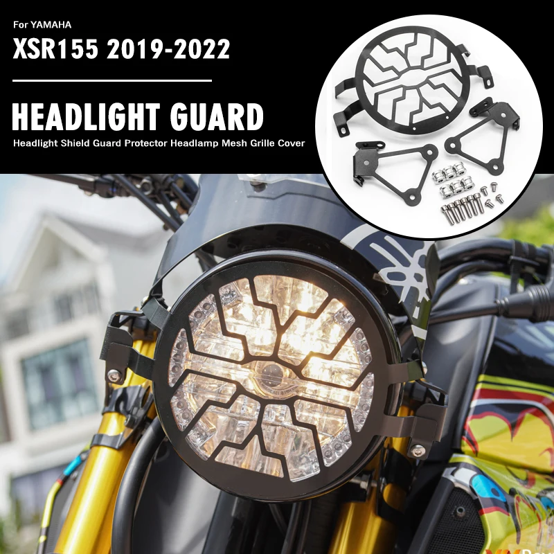 

MKLIGHTECH For YAMAHA XSR 155 XSR155 2019 2020 2021 2022 Motorcycle Headlight Shield Guard Protector Headlamp Mesh Grille Cover