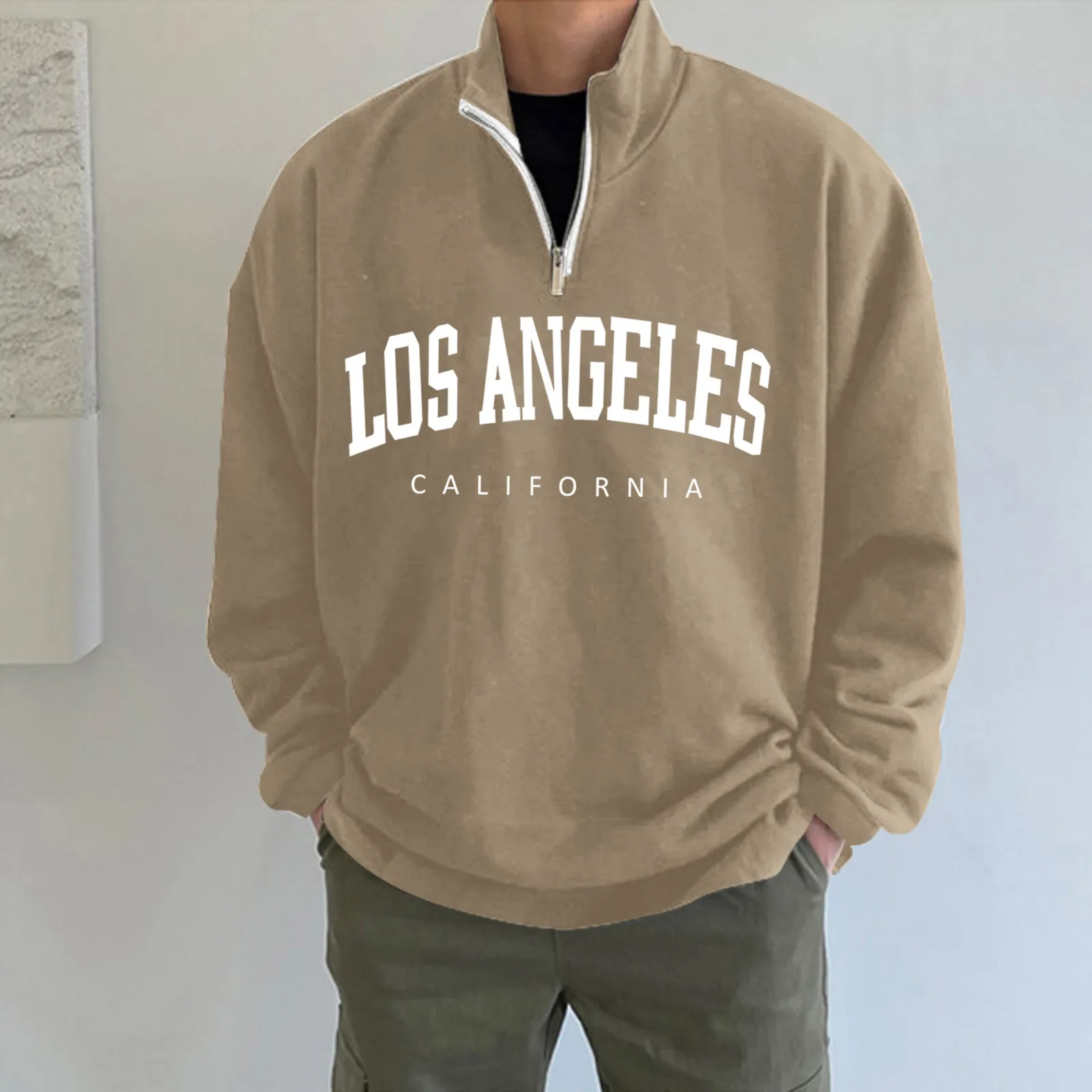 

Autumn Winter Pullover Sweatshirt Oversized Sweatshirts Stand Collar Sweater Long Sleeve Sweatshirts For Men Dailywear Moletom