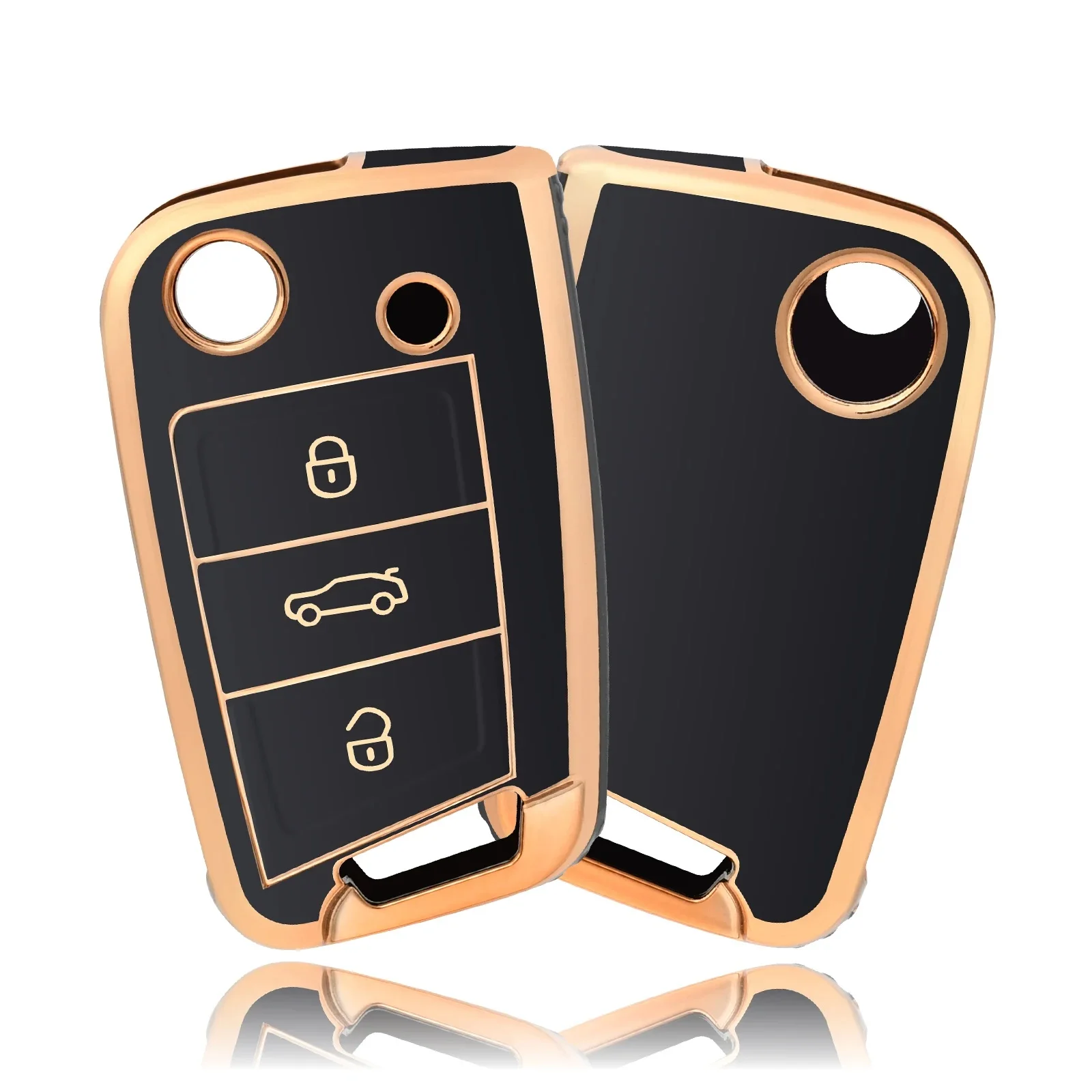 Автомобильный флип-чехол для VW Volkswagen Golf 7 MK7 Tiguan MK2, для SEAT Ateca Leon FR 2 Ibiza, для Skoda Octavia A7, без ключа