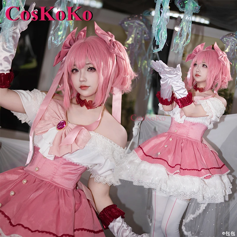 CosKoKo Kaname Madoka Косплей Аниме Puella Magi Magica Костюм Palgantong Милое великолепное