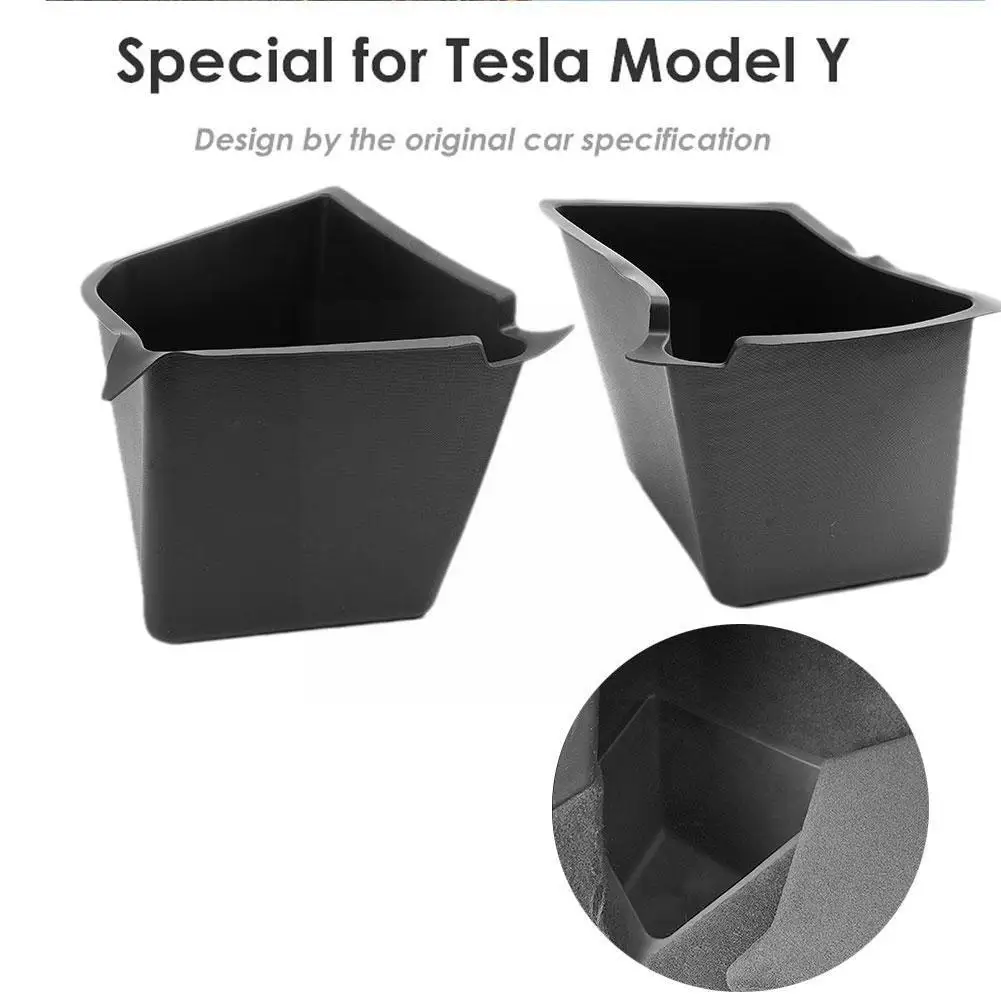 Car Trunk Side Storage Box for Tesla Model Y 2020 2021 2022 Hollow Cover Organizer TPE Box Boot Organizer Bucket B9D9