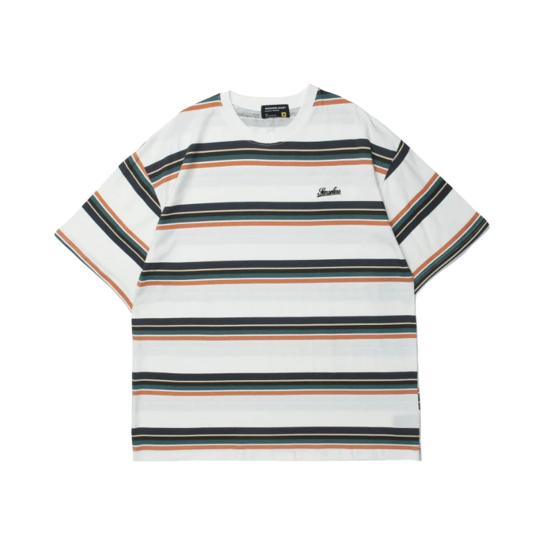 

Hip Hop Streetwear Tshirt Striped Print T-Shirt Harajuku Cotton Loose Short Sleeve T Shirt 2022 Men Fashion Summer Tops Tees