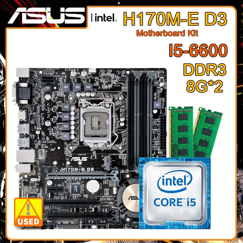 

Материнская плата Asus H170M-E D3 LGA 1151 С Core i5-6600 cpu и 2 * DDR3 8G ram PCI-E 3,0 USB
